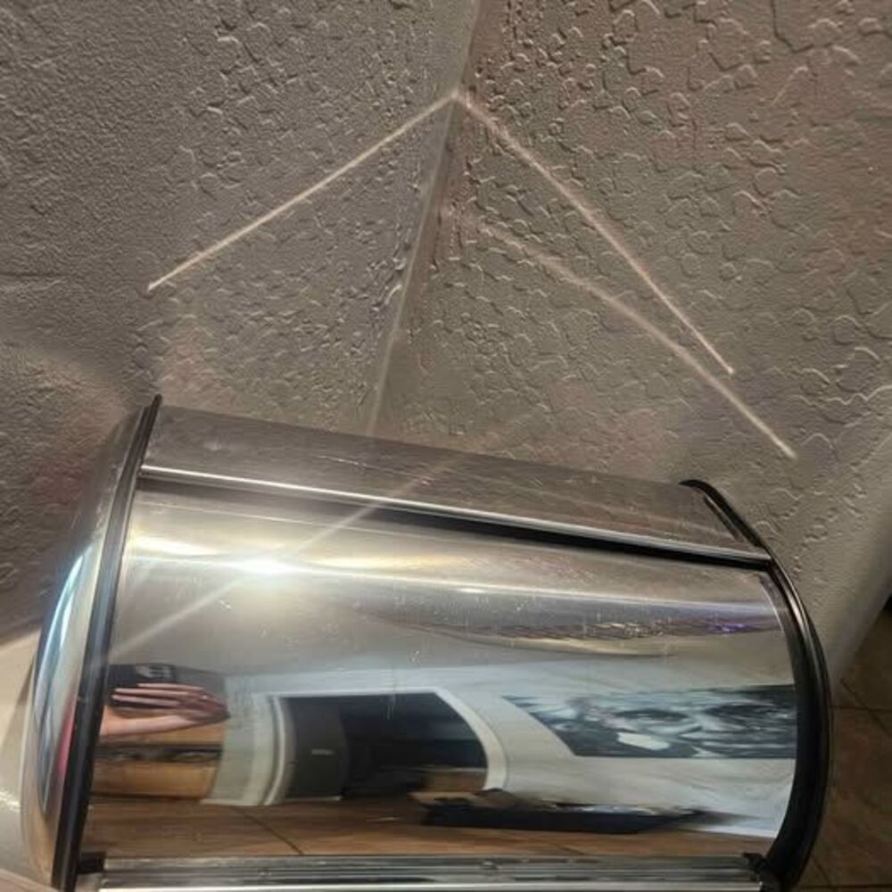 Stainless Chromr Vintage Roll Top Bread Box